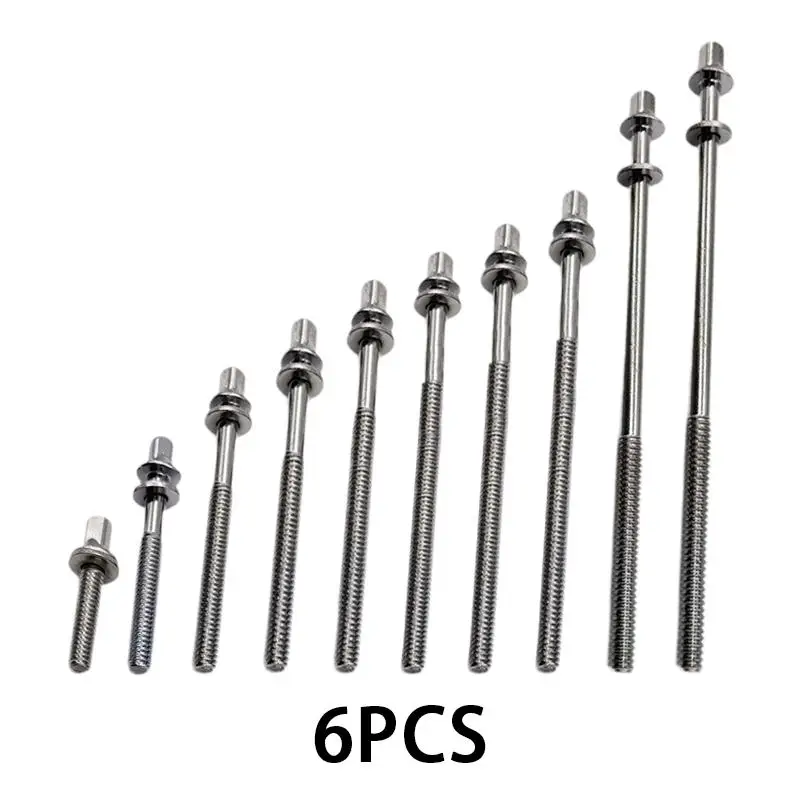 6 Pieces Drum Tension Rods Drum Lug Screws M5 Drum Screws Drum Lug Bolts for Percussion Jazz Drums Spare Parts Build Repair