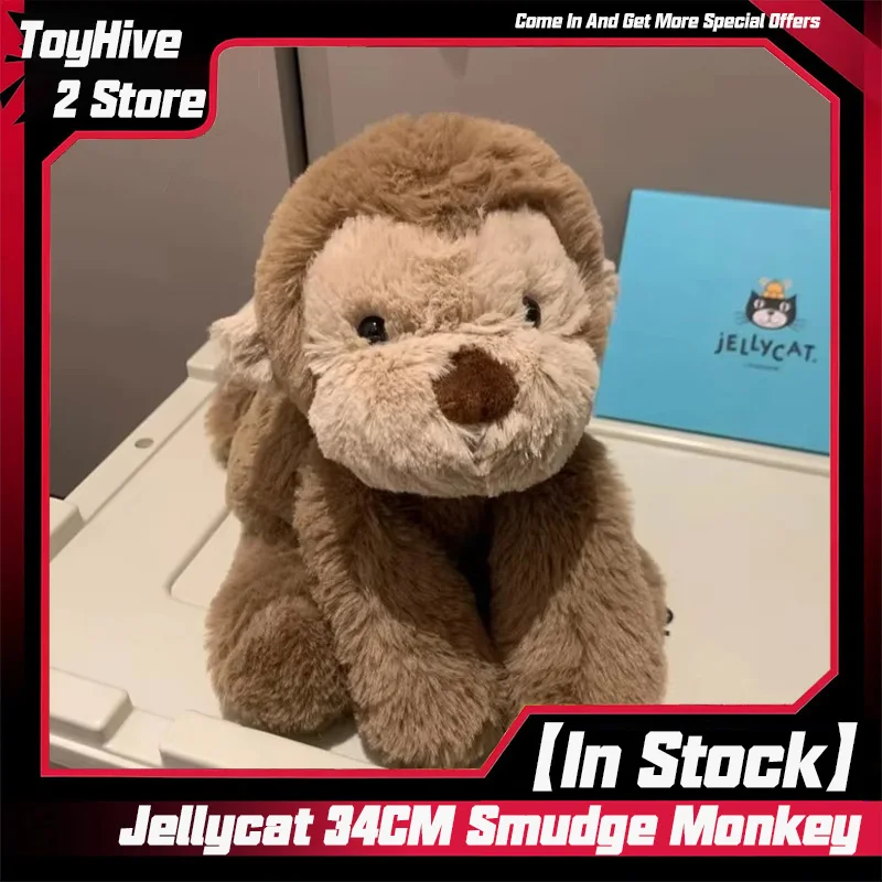 

【In Stock】Jellycat 34CM Smudge Monkey Plush Toy Comforting Toy Figurines And Dolls As Birthday Surroundings Gifts