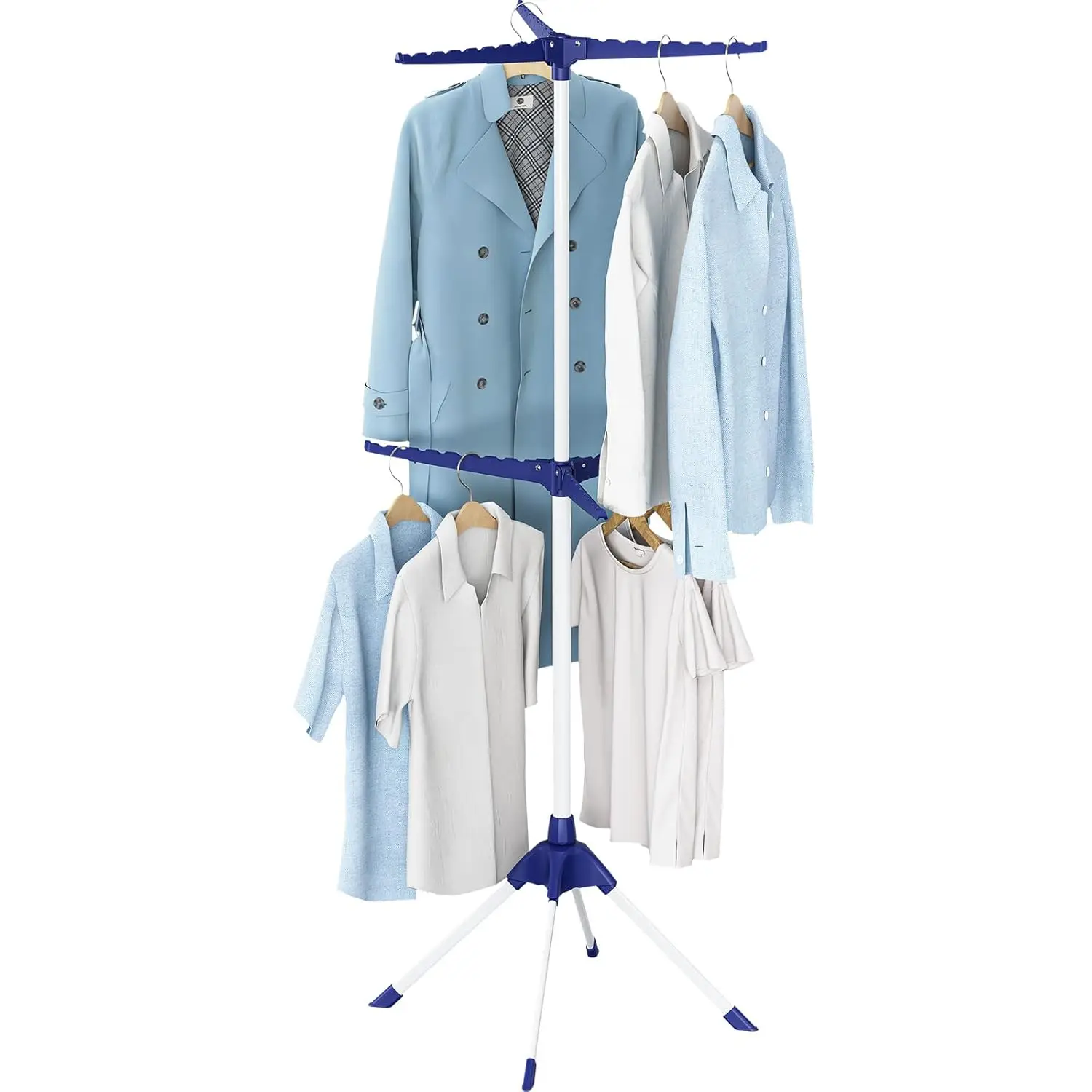 

2-Tier Folding Laundry Drying Rack, 57 Inch Collapsible with 6 Arms for 48 Hangers, Portable for Indoor Outdoor Travel