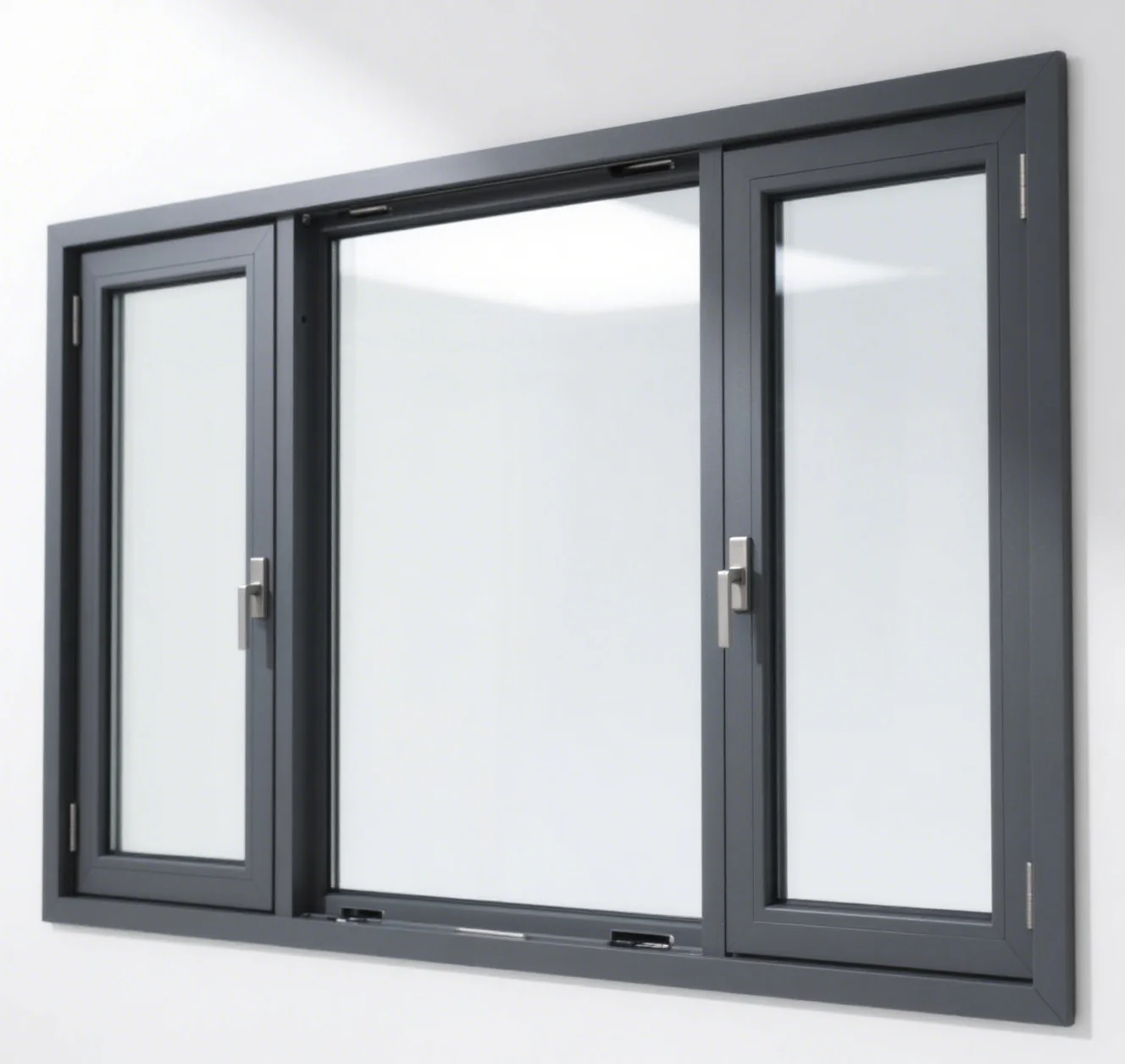 Energy Saving Double Glazed Tempered Glass Aluminum Casement Window Manual Living Room Viewing Window Large Sized Hinged Window