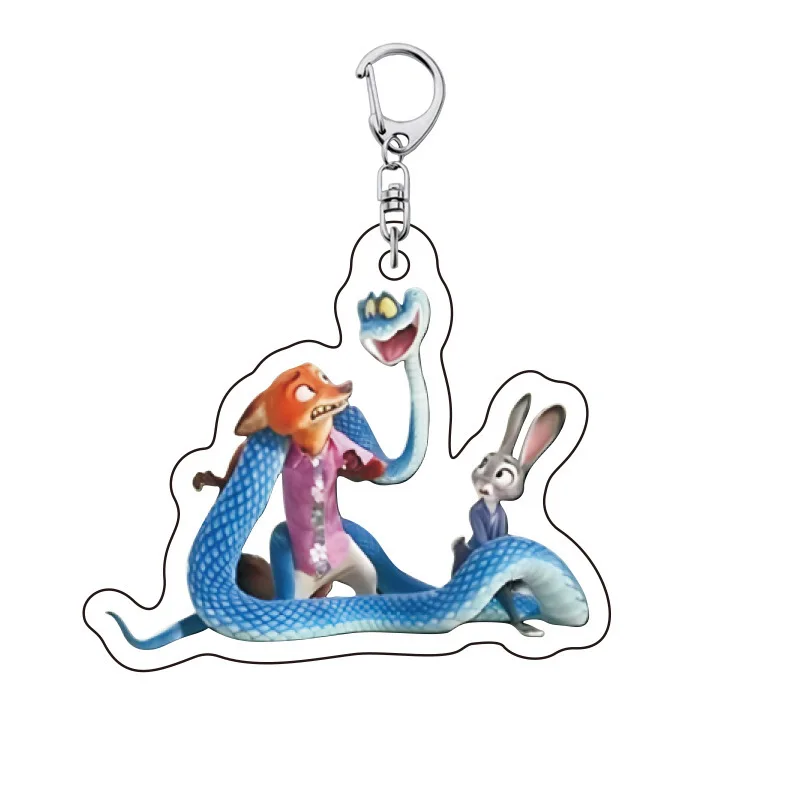 الجديد Zootopia Jodie Nick سلسلة مفاتيح مصنوعة من الأكريليك زوجين المدرسية قلادة وهدية كرتونية لطيفة للبيع في عام 2025 #2