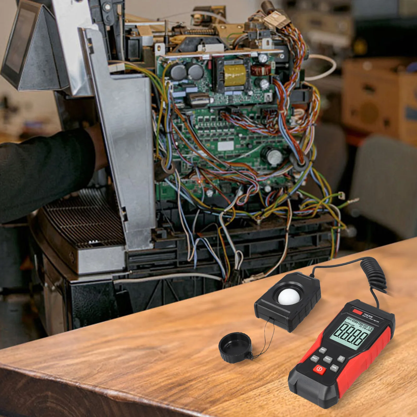 Compact TA630B Digital Illuminance Meter Accurate Readings from 0 1 to 200 000 Lux for Optimal Lighting Control in Workspaces