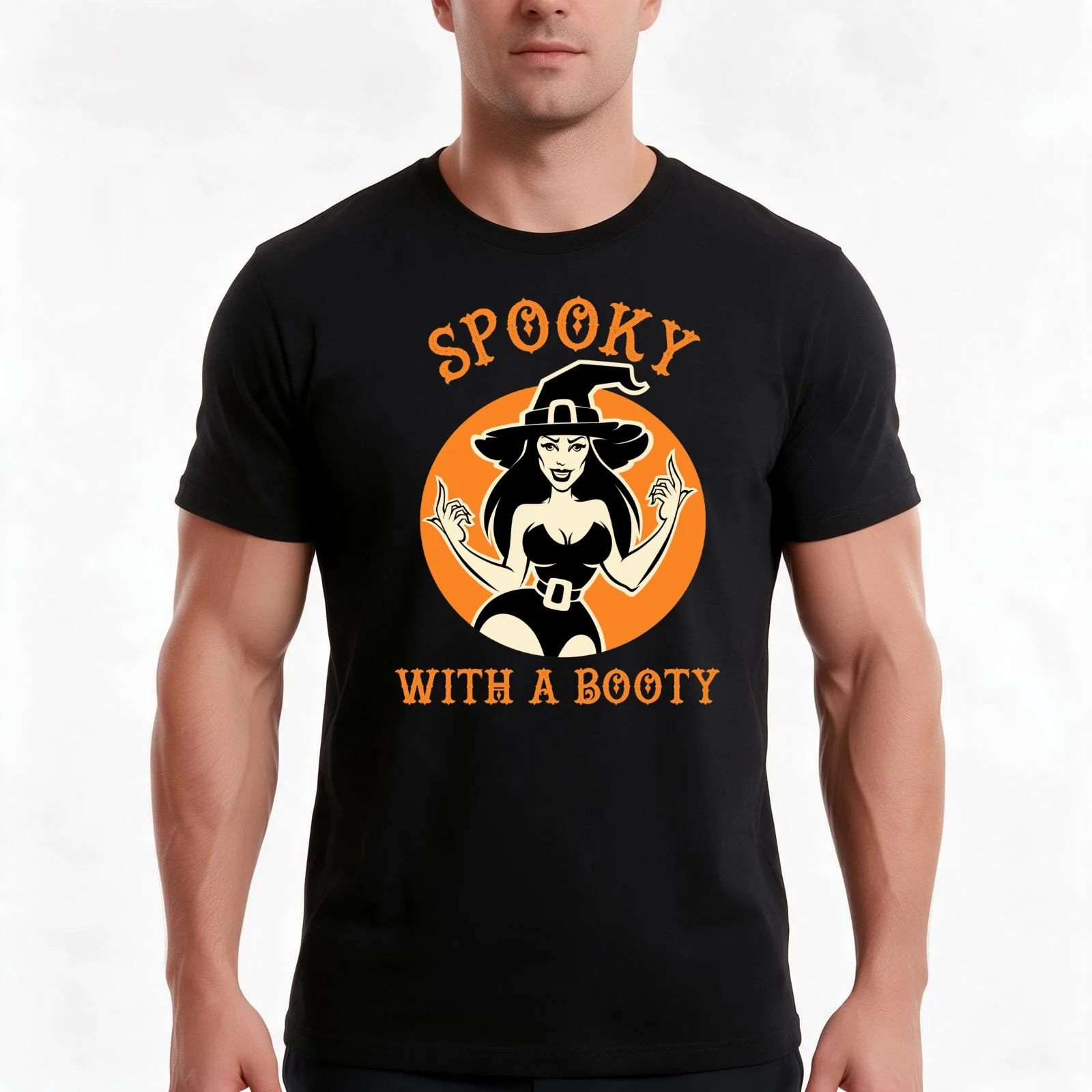 Spooky With A Booty Halloween 2020 T-Shirt, Summer Casual Cotton Tee, Oversized Streetwear Tops, Vintage Graphic Print
