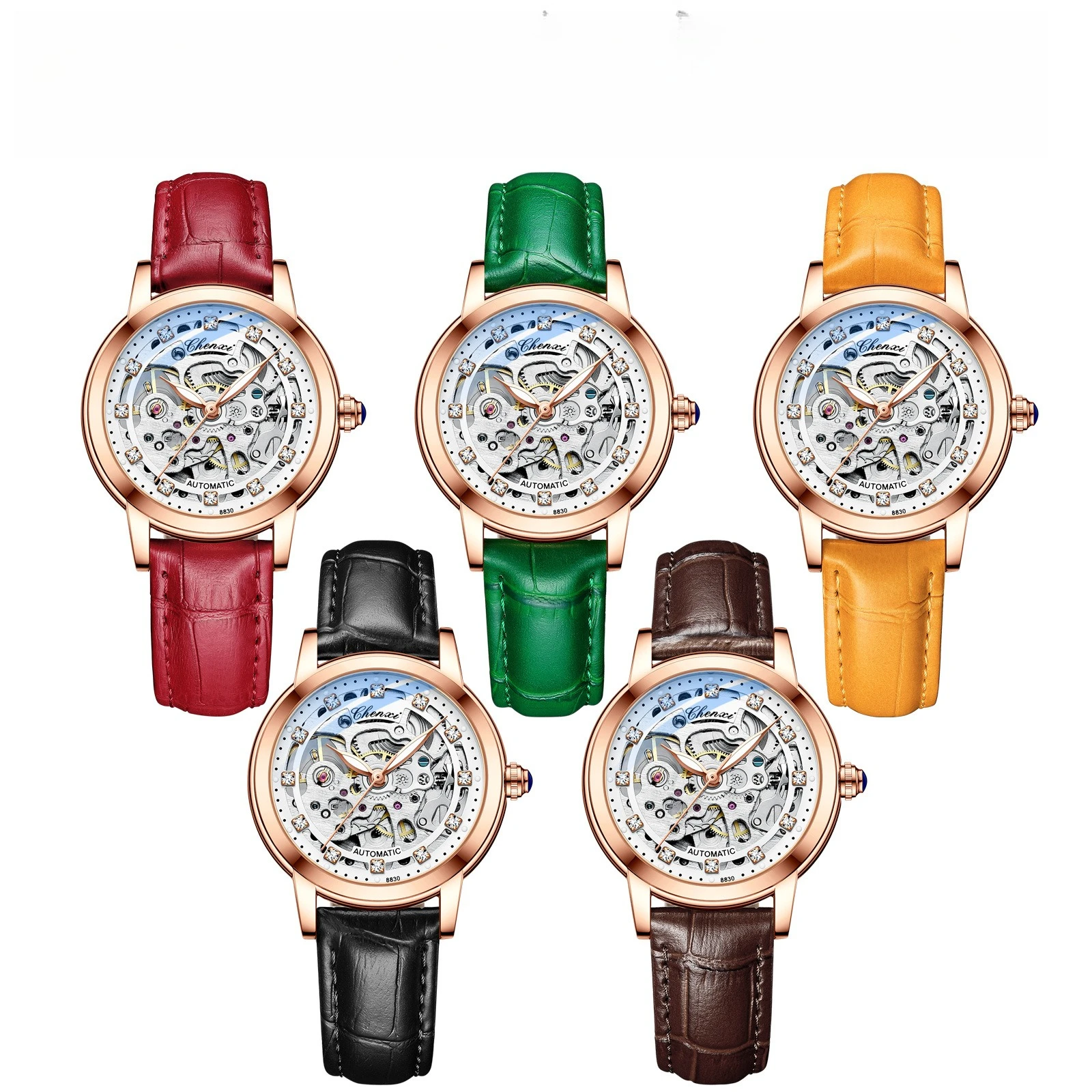2026 New Fashion Diamond-encrusted Women's Waterproof Automatic Hollow Mechanical Watch