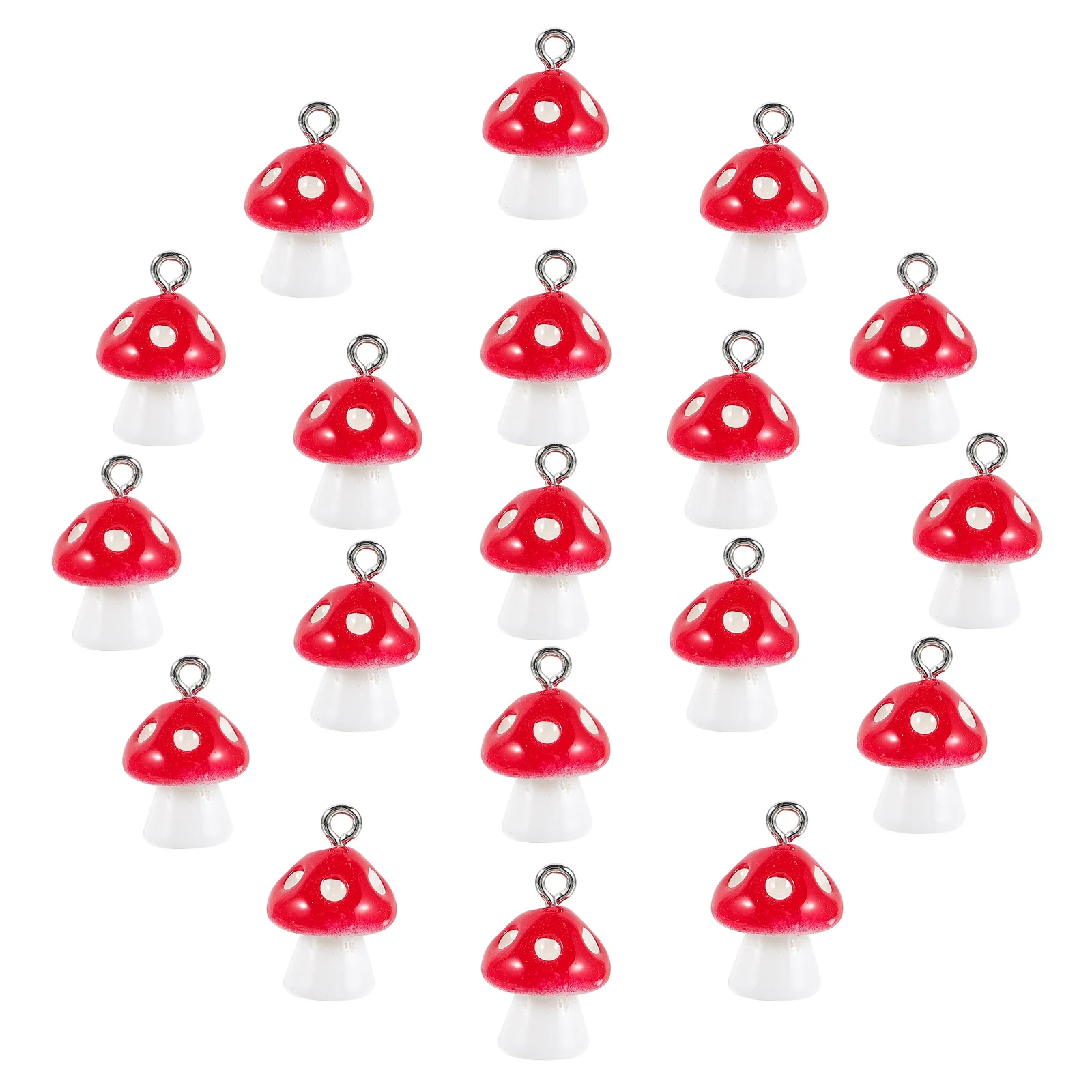 

30 Pcs Necklace Mushroom Pendants Fashion Wallet Charm Red Jewelry Making Child