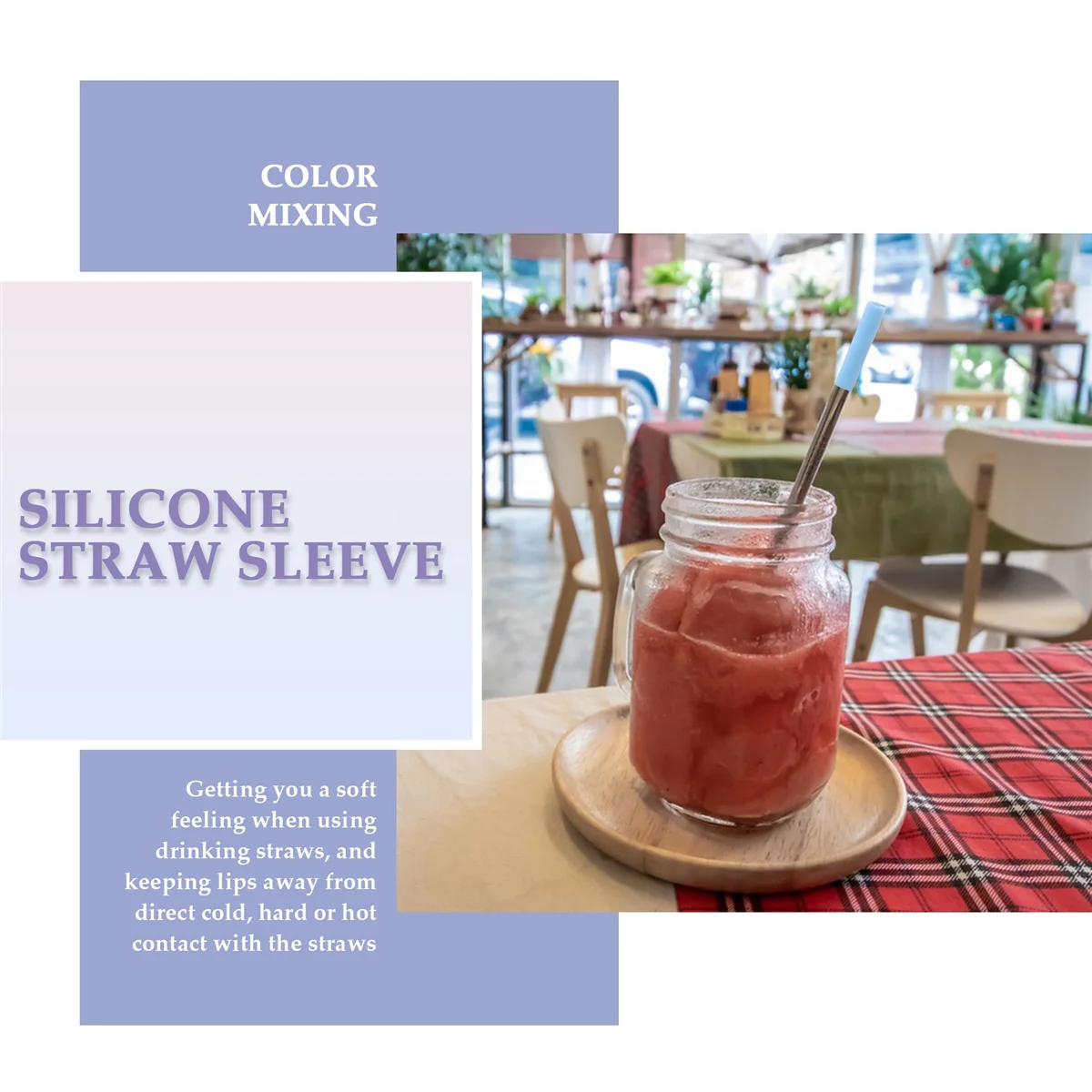 10pcs Assorted Colors Reusable Silicone Straws Tips Covers for 0.24inch 6mm Stainless Steel Drinking Straw