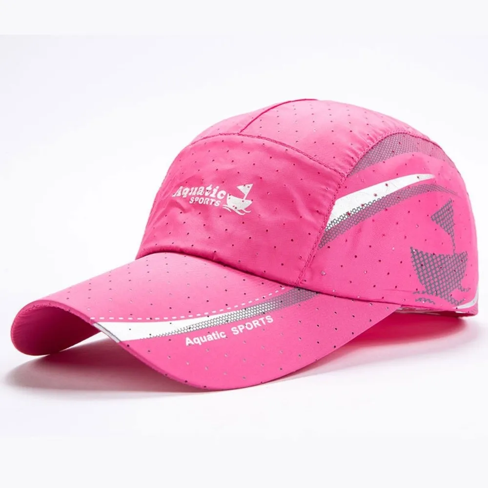 

Breathable Perforated Quick-Drying Hat Sun Protection Letter S Embroidery Travel Sports Hat Adjustable Summer Sun Hat