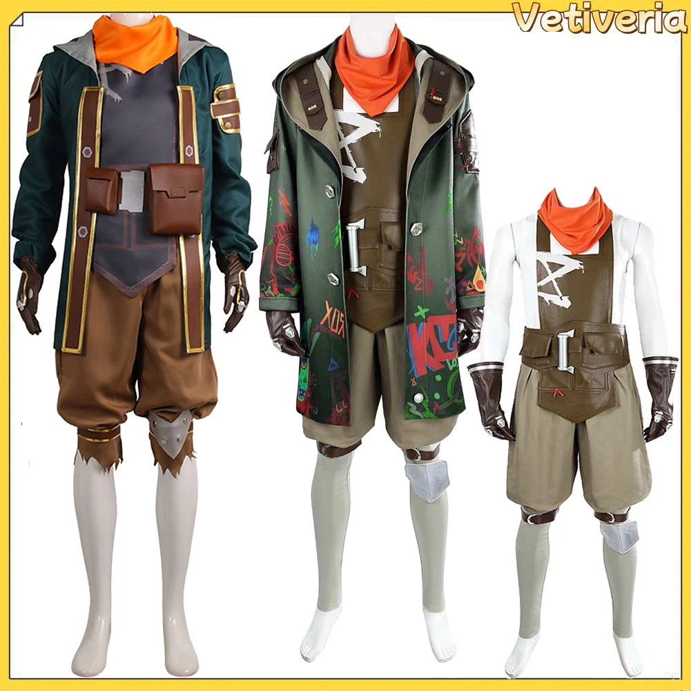 

Game LOL Acrane Ekko Cosplay Costume Roleplay Shirt Coat Pants Gloves Male Outfits Halloween Carnival Party Men Fantasia Suit