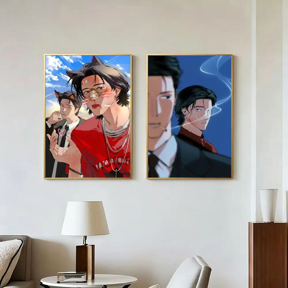 Anime Japanese M-Master-Peace Poster Peel And Stick Wall Art Self Adhesive PP Waterproof Wall Decor Living Room Bedroom Gift