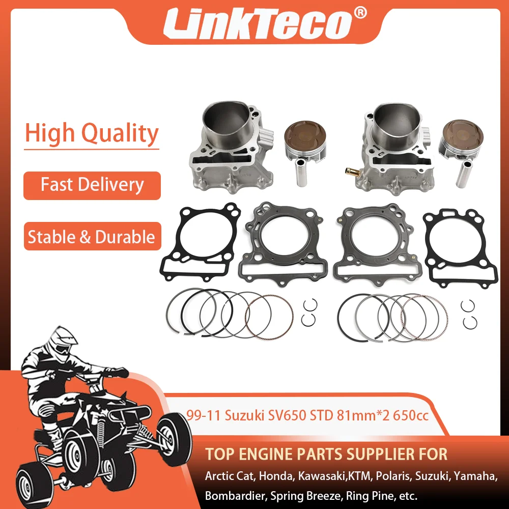 99-11 81mm * 2 Kit de anillo de pistón de bloque de cilindro de motocicleta para Suzuki L650 SV650 V-STROM650 A AL1 L1 L 650 SV650 11210-20F30-0F0