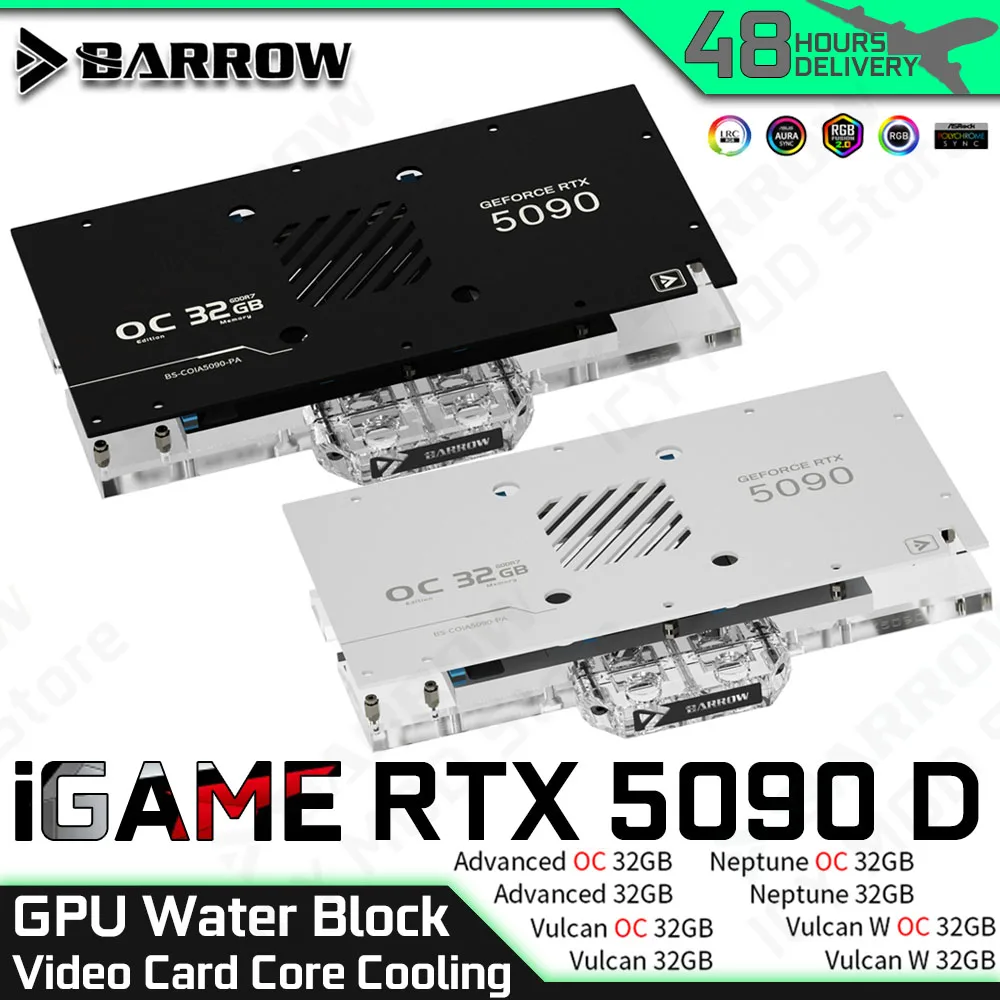 

Водяной блок видеокарты IGAME для iGame RTX 5090 D Advanced 32G/Neptune 32G/Vulcan 32G/Vulcan W 32G Barrow GPU Core Cooling MOD