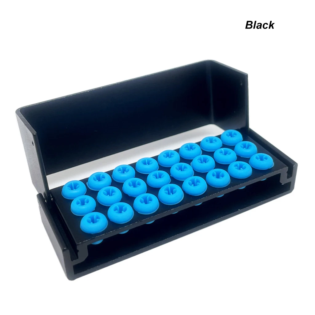 24Hole Dental Burs Holder High/Low Speed Burs Autoclavable Sterilizer Block Case Dentistry Burs Cleaning Stand Organizer Dentist