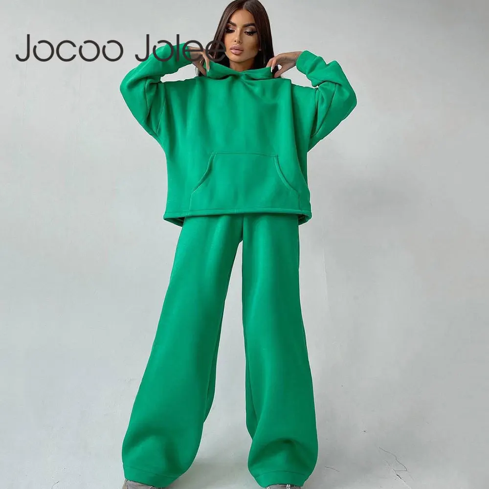 Women Sweatpants and Hoodie Set Oversized Tracksuit Two Pieces Set Hooded Pullover Wide Leg Trousers Suit Oversized Outfits