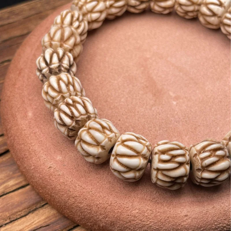 Old Material Tibetan Style Yak Bone Swallow Handicraft Spacer Beads Bracelet