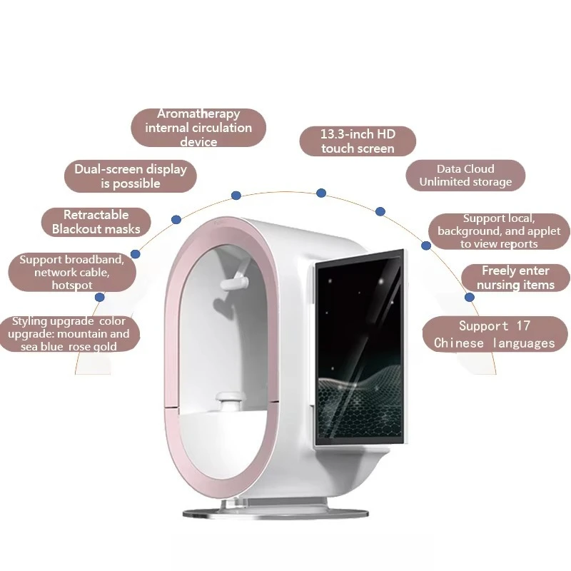 ホットセール中！3D顔面スキャナー分析器 家庭用インテリジェントミラー 肌診断機 CE認証済み サロン検出機器
