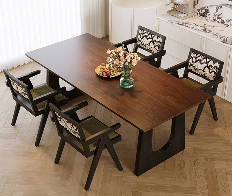 French retro solid wood dining table antique large board dining table living room large long desk desk dining table and chair co