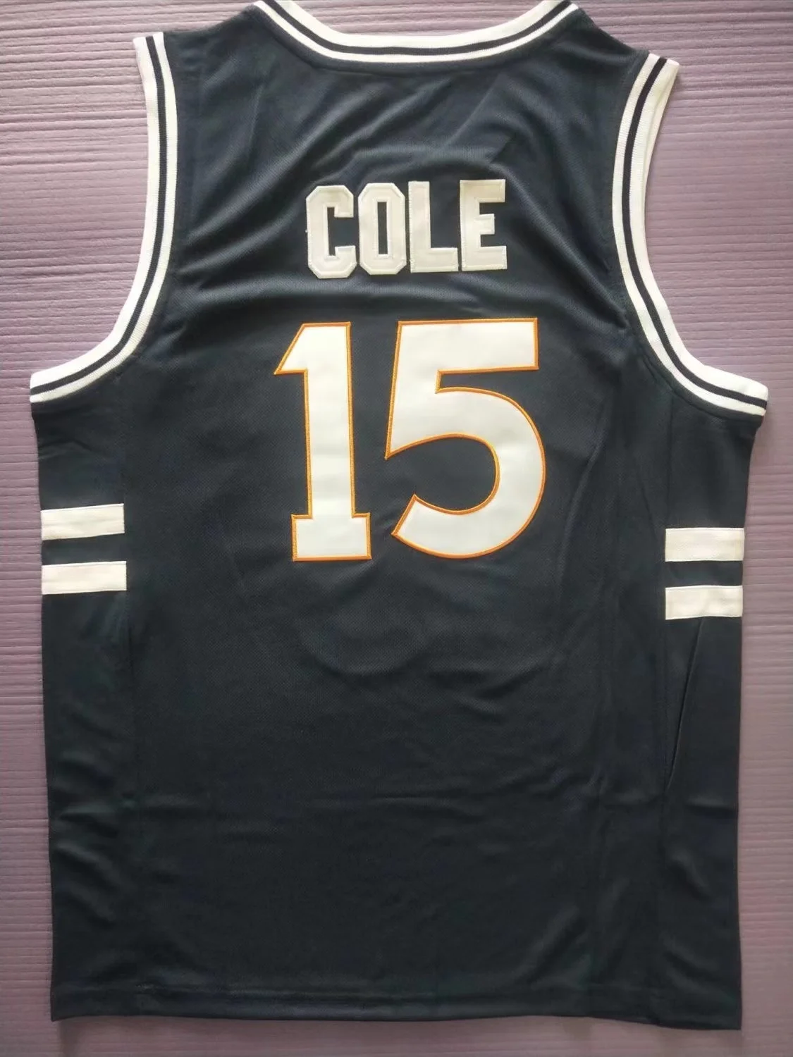 Vintage Mens Bulldogs #15 Cole High School Basketball Jersey All Stitched