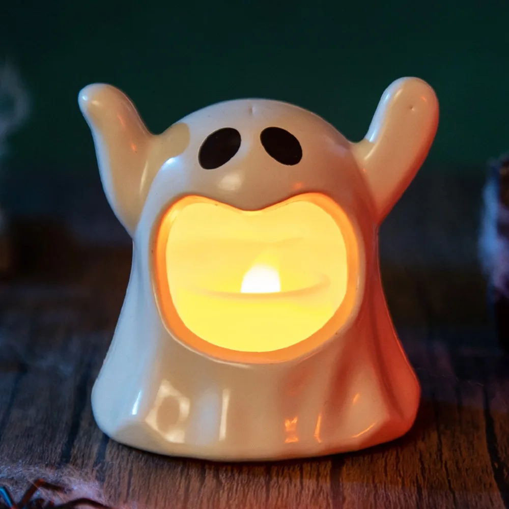 LED Light Halloween Decorations LED Candle Electronic Candle Night Lights Halloween Ghost Lamp Ornaments Cute