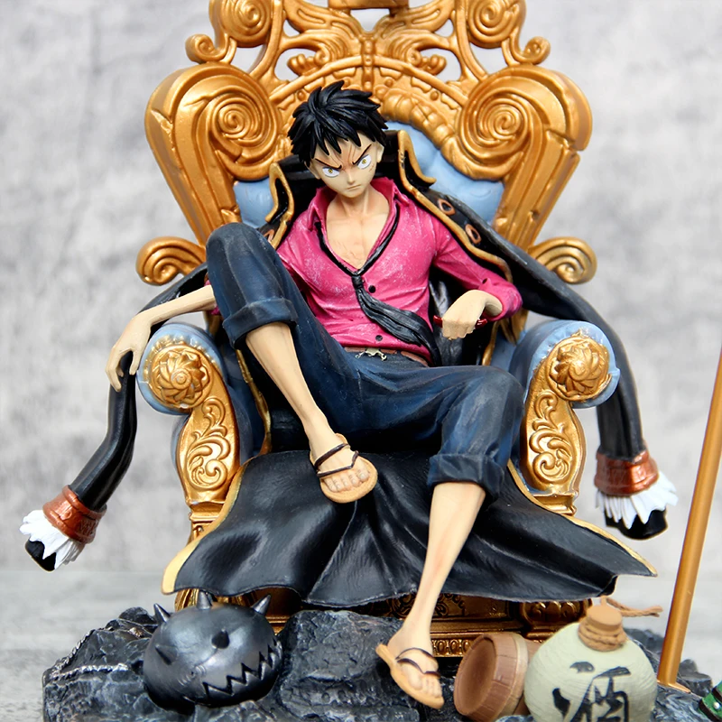 New One Piece Anime Figure Gk Portgas D Ace Resonance Series Throne Model Decoration Collection Ornaments Kids Xmas Gifts