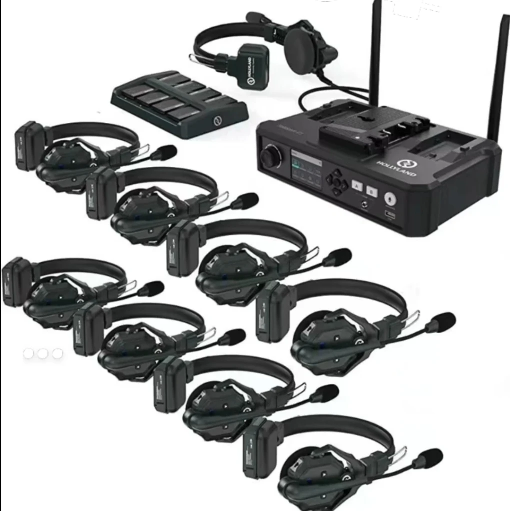 Hollyland Solidcom C1 Pro 8S HUB Full-Duplex Wireless DECT Intercom System With 8 Person Headsets Intercom Noise Cancelling