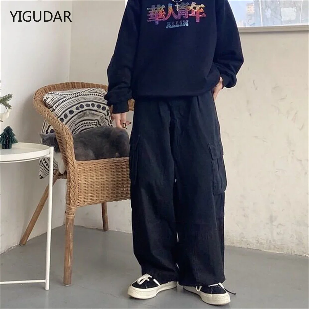 

New Streetwear Men's Multi Pockets Cargo Harem Pants Hip Hop Casual Male Track Pants Joggers Trousers Fashion Harajuku Men Pants