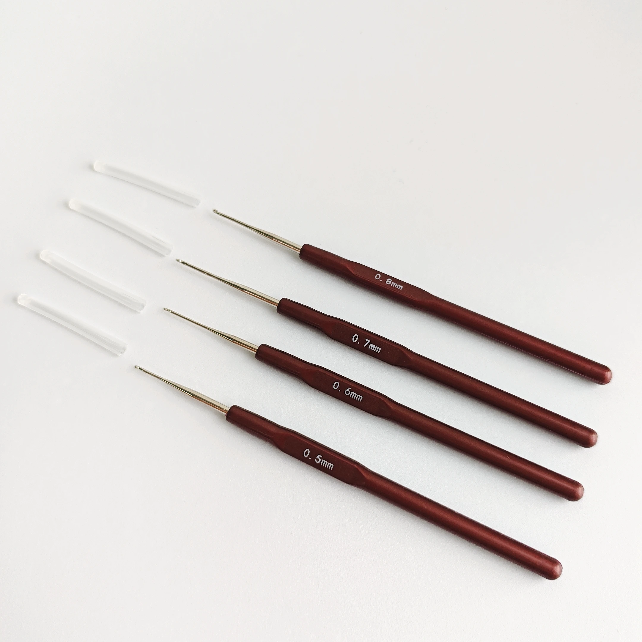 Knitting Hook Needle Dreadlock Hair Tools Metal Plastic Crochet Hooks 0.5Mm 0.6Mm 0.7Mm 0.8Mm Hair Weaving Micro Hook DIY image 4