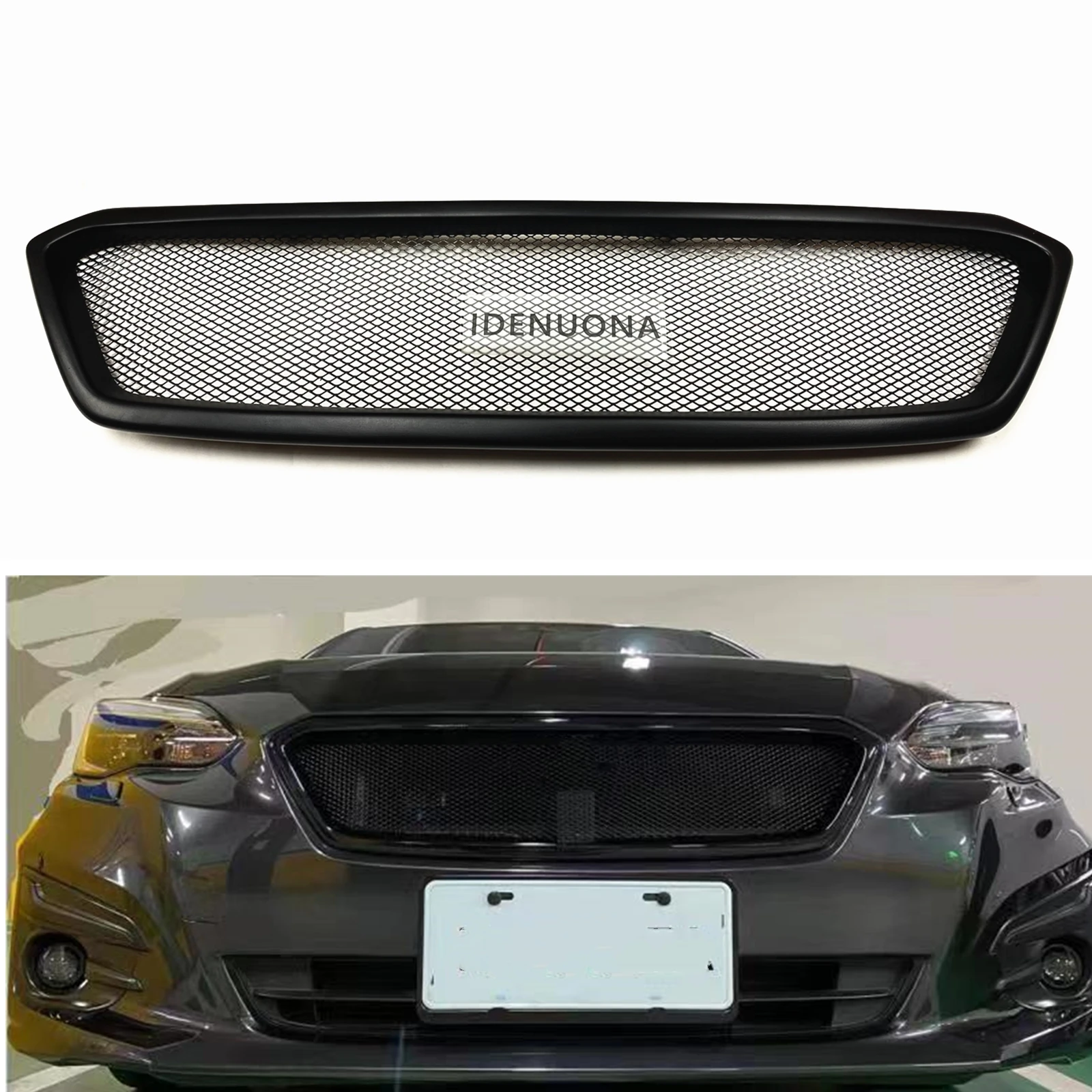 Front Grille Racing Grills For Subaru Impreza 2.0i 2017-2019 Only Fiberglass/Carbon Fiber Car Upper Bumper Hood Intake Mesh Grid