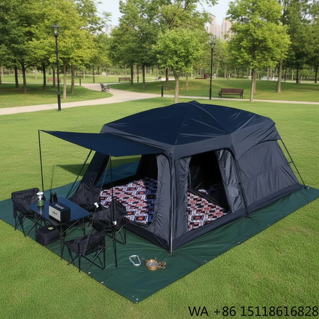 Wholesale Outdoor Camping Tent  Thickened Rainproof Outdoor Family Living Tent Portable Family Camping Tent