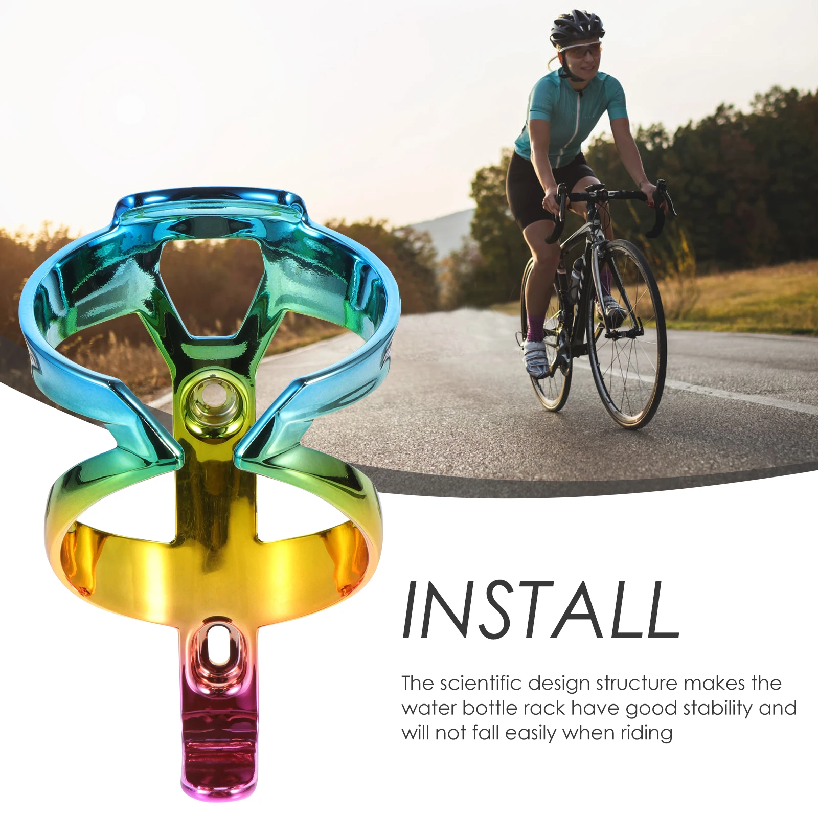 

Bike Kettle Holder Water Bottle Rack for Mountain Bicycle Electroplated Purple Non-slip Stable Structure Easy Access