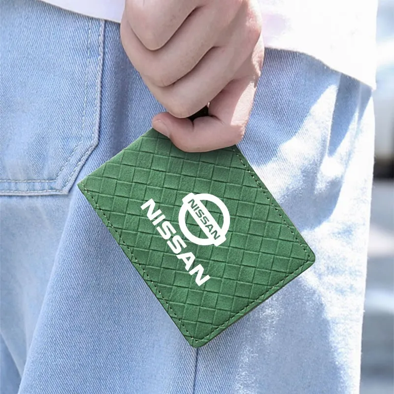 الجلد المدبوغ سيارة القيادة وثائق غطاء شعار السيارات حافظة للبطاقات لنيسان جوك ليف قاشقاي باترول سنترا ألتيما بولسار ألميرا روج #6
