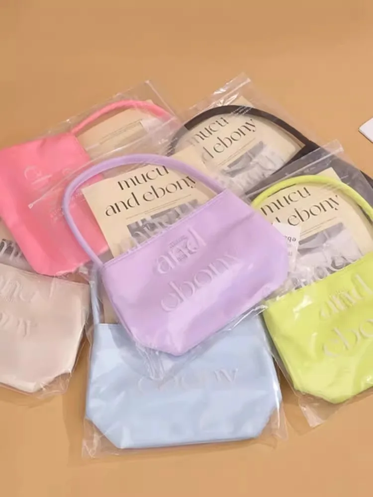 

Silver Handbag Nylon Underarm Bag Women's Small Square Bag Mucu And Ebony Casual oulder Bag Handbag Korean Sle Bag