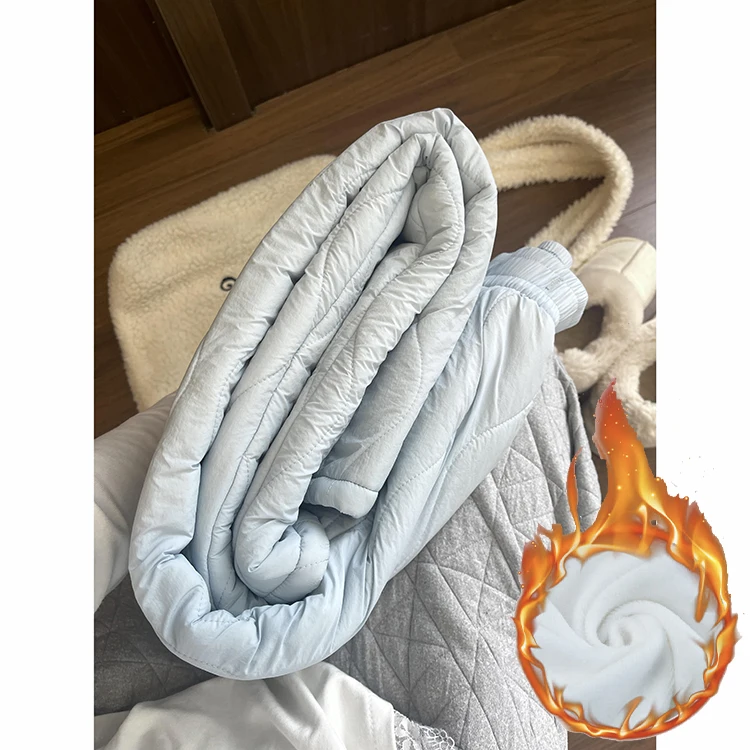 بنطلون شتوي متين مبطن من Thiened Fce عالي الخصر مرن مستقيم الساق سروال كاجوال دافئ Sle كوري