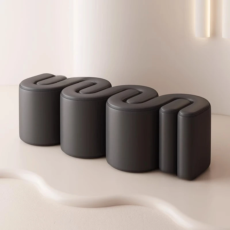 

Home shoe change stool Home door low stool Soft light luxury Creative personality Simple makeup stool Bedroom strip