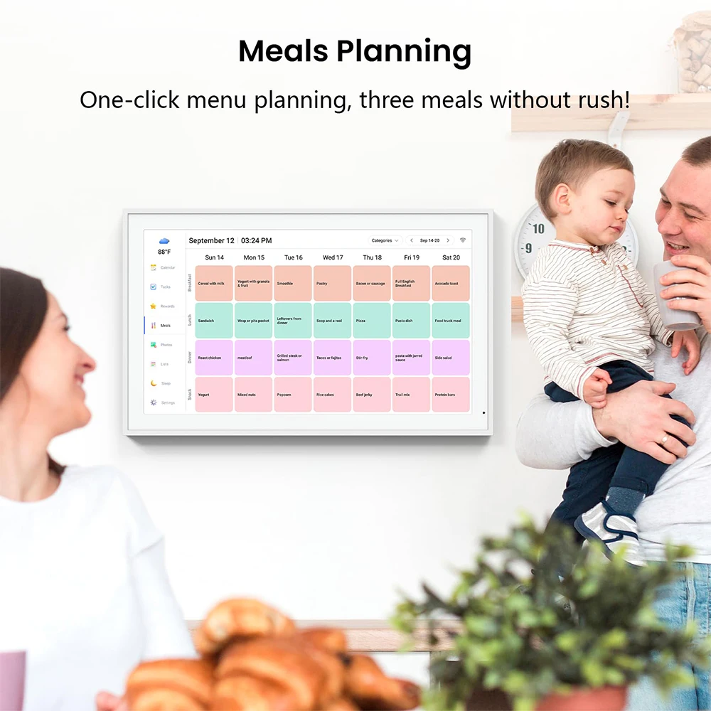 21.5inch Digital Calendar Planning Calendar, Chore Chart Task Rewards for HD Interactive Touchscreen Smart Family Planner NEWYES view 5