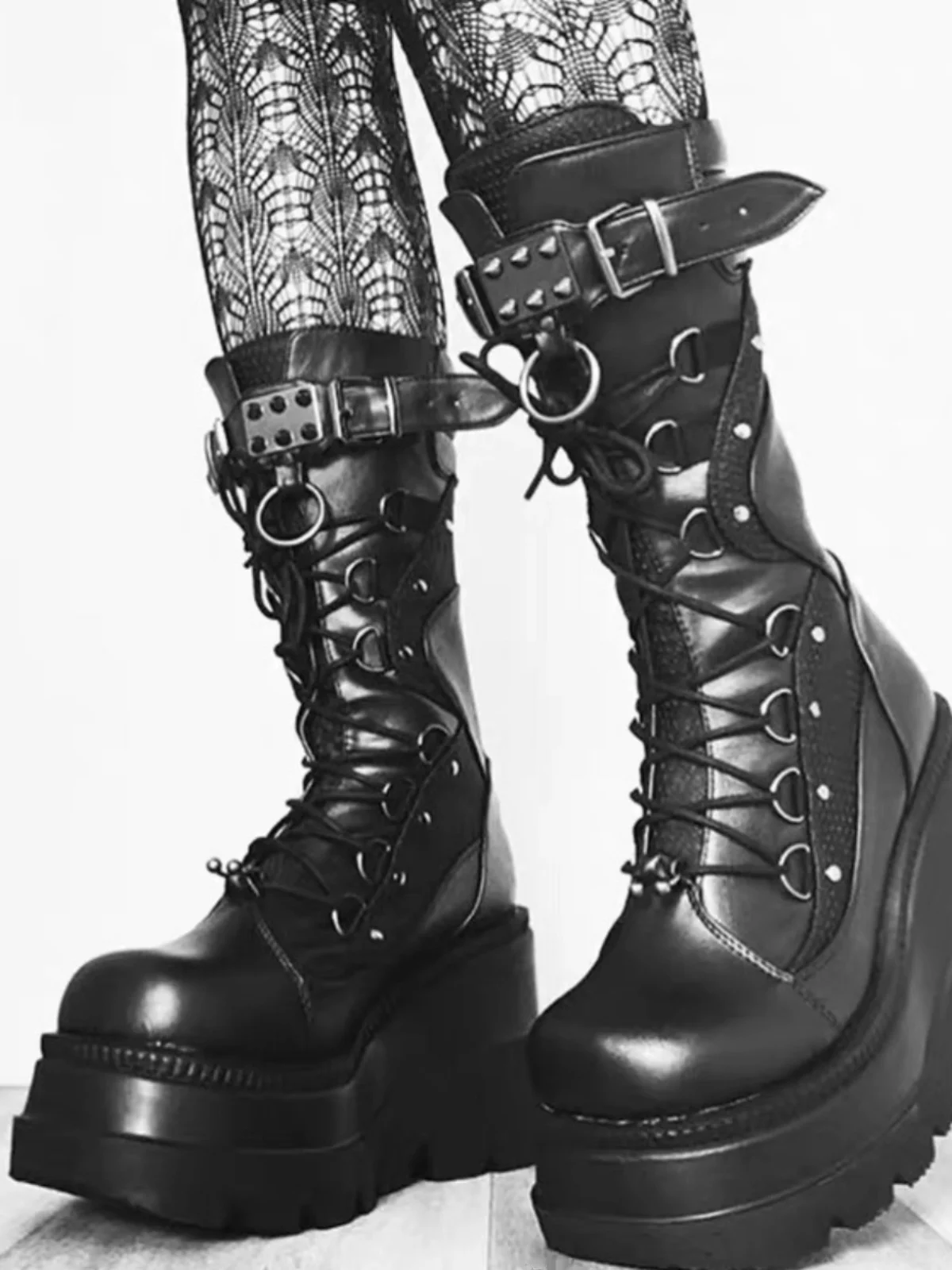 

Y2K Punk Sle Motorcycle Thi Bot Gothic Chic ort Boots Women Matte Bla Knight Boots High Top Boots