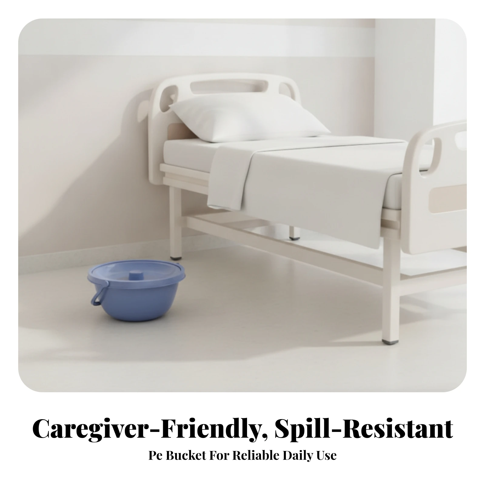 Commode Pail with Lid and Handle Portable Commode Pail with Handle Compact Latexwithout for Elderly, Bedside, Bedroom