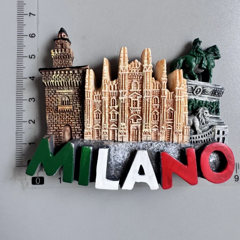 Milan Fridge Magnets Italy Landmark Tourism Memorial Decorative Milano Turtles Bus Bike Magnet Fridge Magnets Home Decoration
