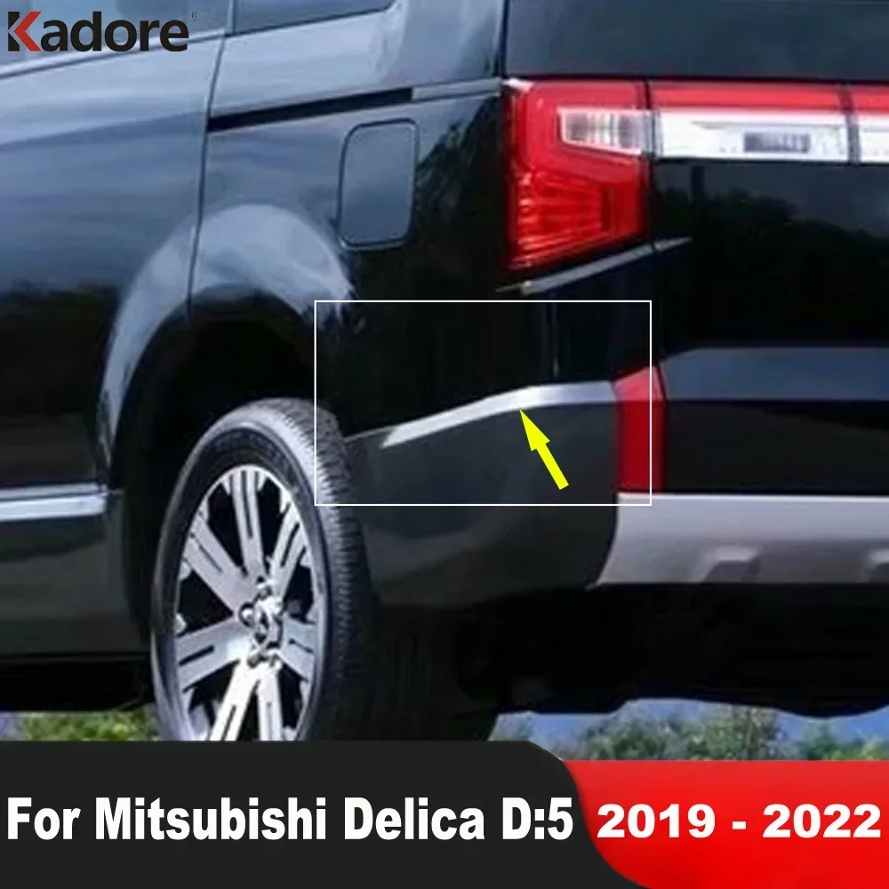 

Угловая накладка на задний бампер для Mitsubishi Delica D: 5 2019 2020 2021 2022, хромированные автомобильные полоски для предотвращения столкновений, аксессуары