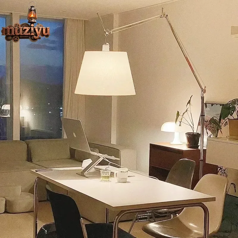 

Muziyu Long arm floor lamp Korean design desk lamp ins blog main net celebrity Nordic middle sofa rocker arm fishing light