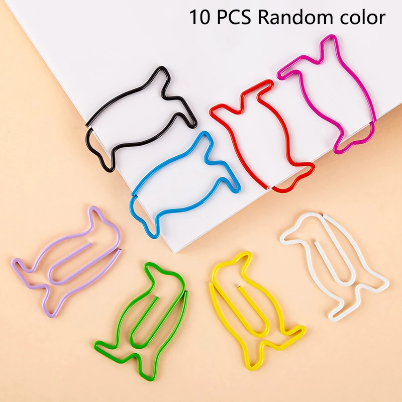 Нерегулярно 10/100 шт. скрепки с музыкальными нотами, канцелярские товары, скрепки с животными, скрепки в форме утки, красочные скрепки