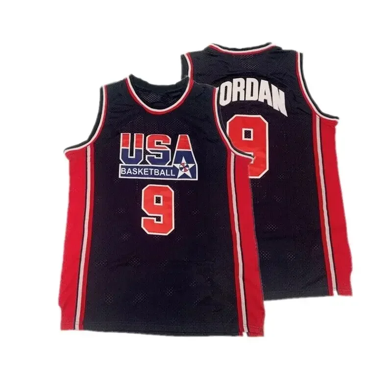 1992 Dream Team #9 Jorda n Basketball Jerseys Navy White All Stitched Throwback