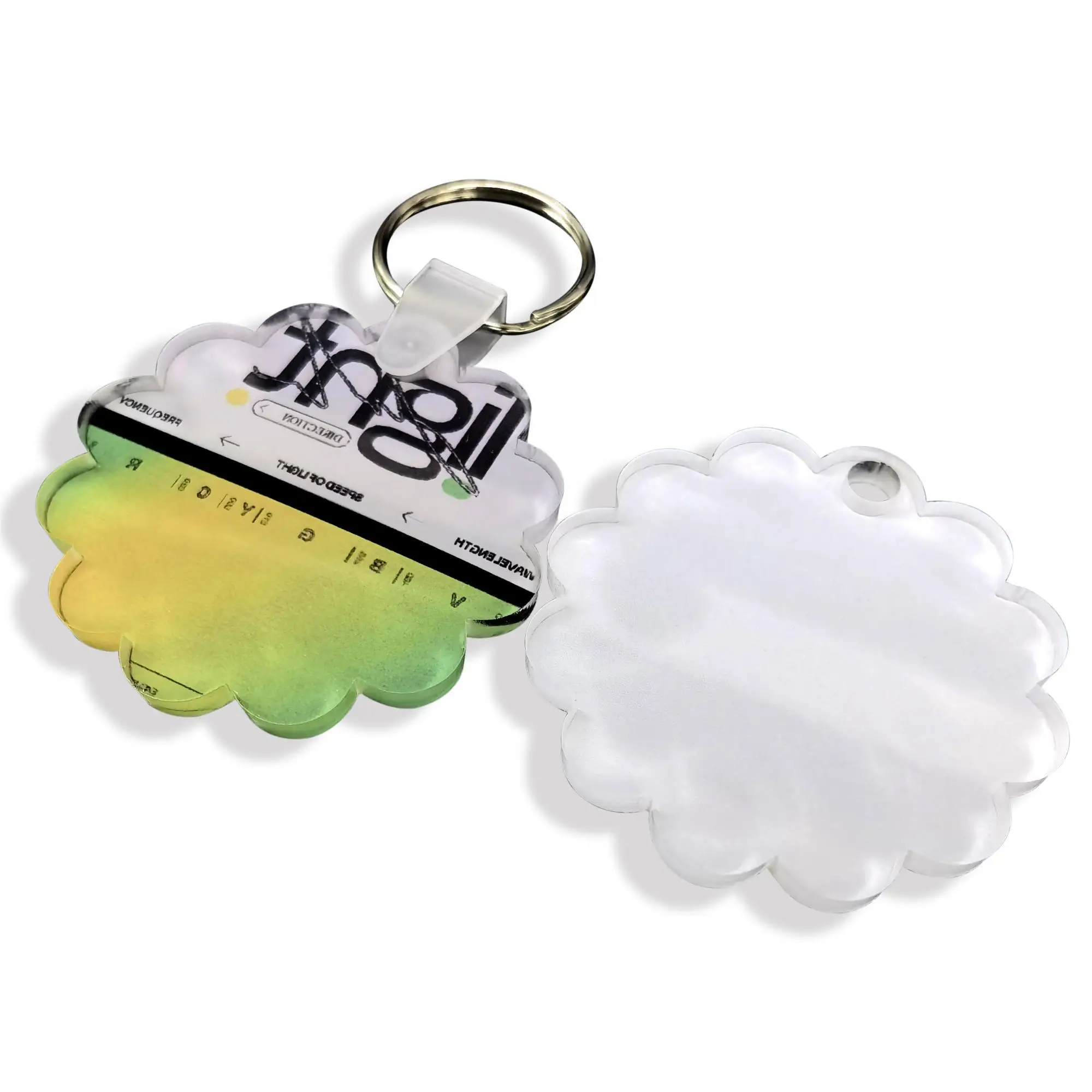 Free Shipping 30pcs/lot Sublimation Blanks Flower Shape Acrylic Keychain Heat Press Key Ring  For Bag /Key Decor/Christmas Gifts