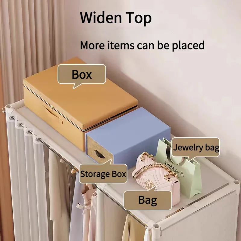 Portable Wardrobes Simple Assembly Storage Closet Cabinet Thickened Clothing Storage Rack Dustproof Wardrobe Bedroom Furniture