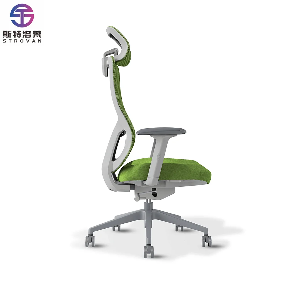 Luxury Modern Home Office High-Back Swivel Chair with Adjustable Headrest and Ergonomic Armrests for Guests and Managers