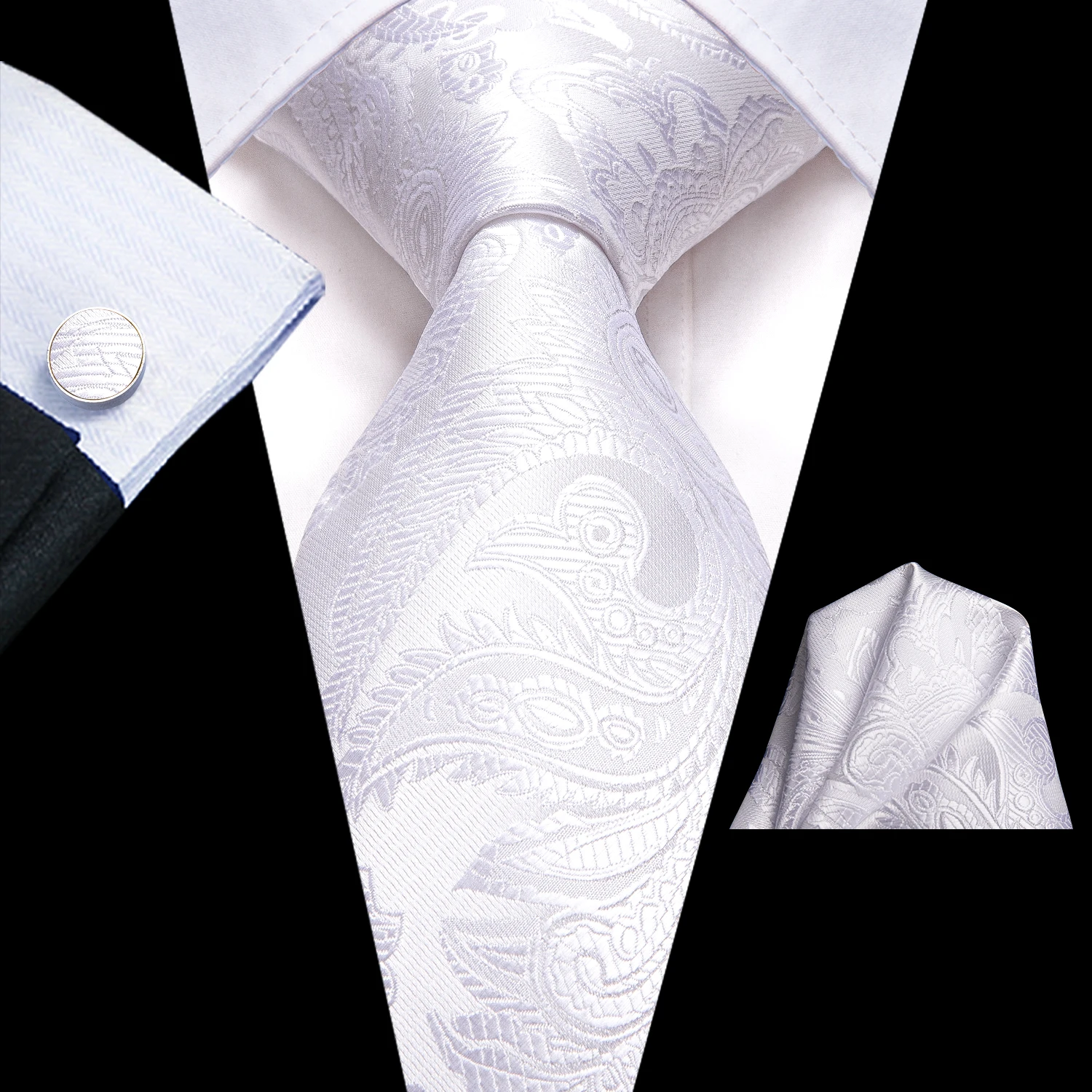 رجل هدية التعادل مجموعة أصفر أبيض الصلبة مخطط الزفاف التعادل للرجال تصميم الأزياء جودة التعادل المنديل أزرار أكمام مجموعة دروبشيبينغ