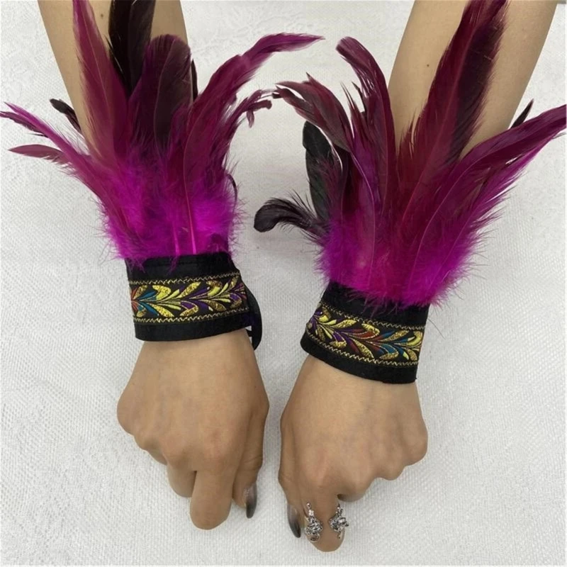 Halloween Role Play Wrist Cuffs for Girl Ethnic Wristband Wrist Decorative Bracelet Gothic Vintage Arm Sleeves