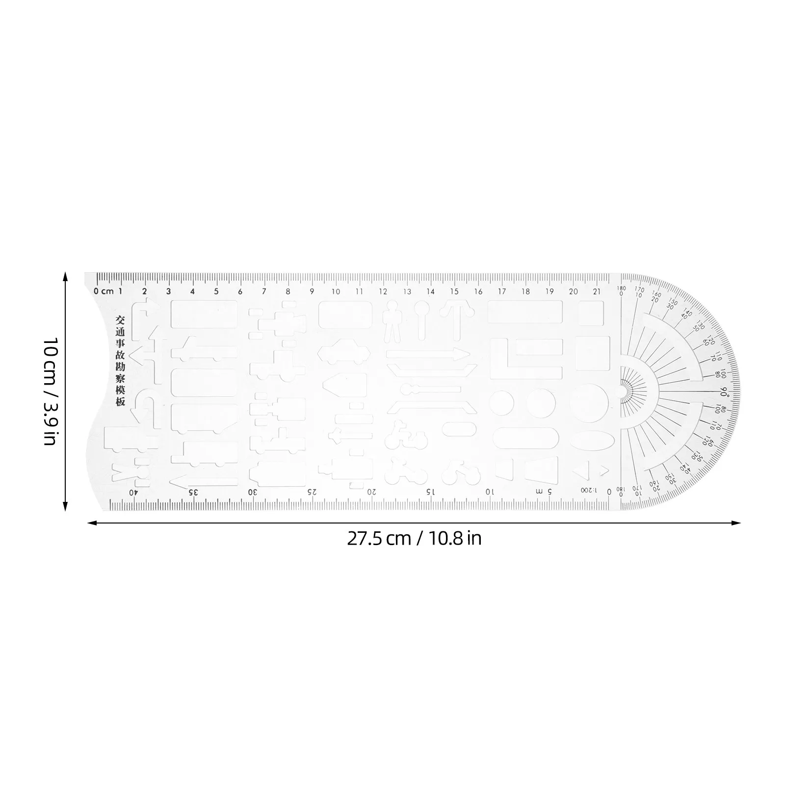 Traffic Accident Survey Ruler Plastic Site Survey Tool Pocket Size Drawing Template Road Accident Reconstruction Tool