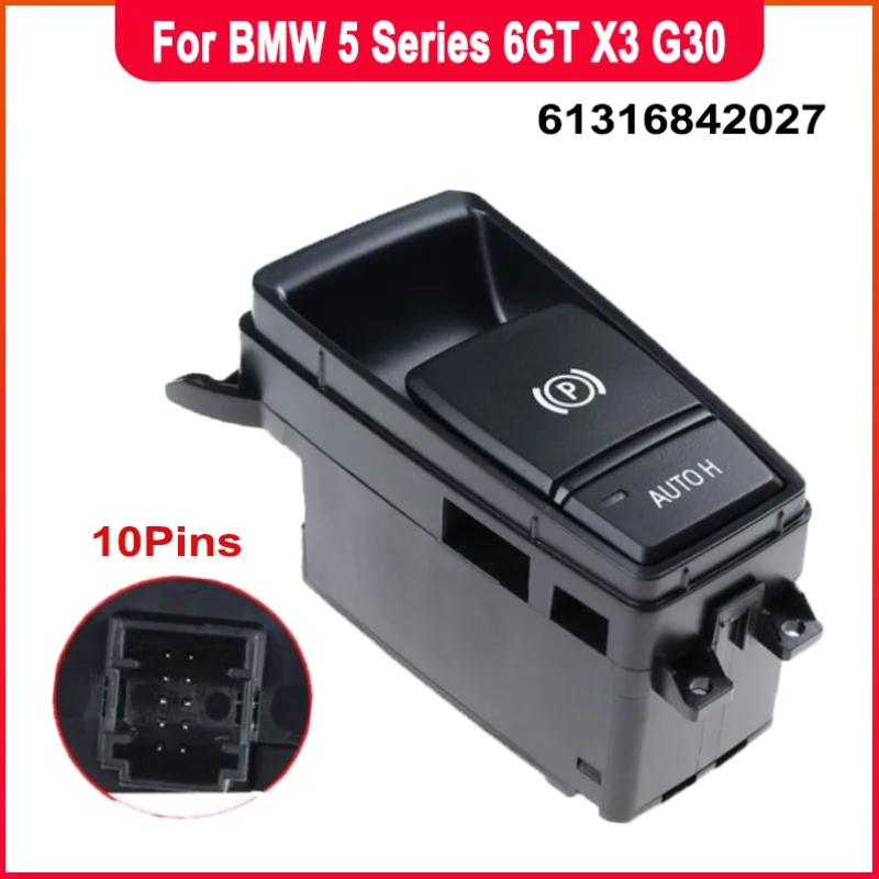 

Электронная кнопка-переключатель стояночного тормоза для BMW 5 серии, 6GT, X3, X4, G30, G31, G32, G01, G02, F97, F98, замена 61316842027