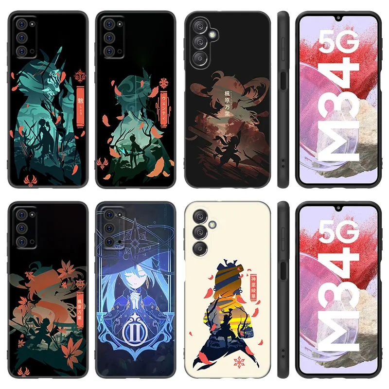 Anime Genshin Impact Case For Samsung M30 M31 S Note 10 Lite 20 Ultra M04 M13 M32 4G M14 M23 M33 M34 M42 M52 M53 M54 5G M11 M12