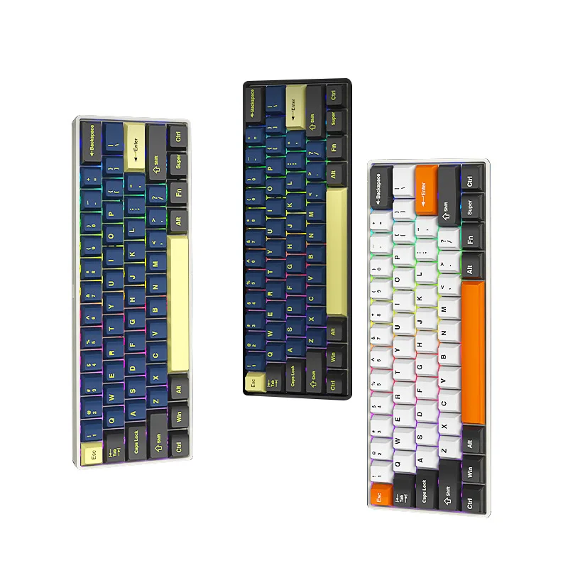 

61Pro mechanical keyboard RGB Bluetooth three-mode customization hot-swappable green and black red axis e-sports office